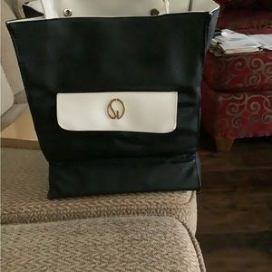 St. John Black and White Tote Bag